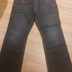 Buffalo David Bitton Men's Straight Jeans in Dark Blue Indigo